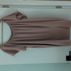 Buffalo Rich blush Minimalist Dress off Shoulder Career Light Academia Sz XL